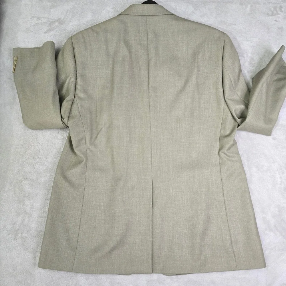 Chaps 46R Sport Coat Blazer‎ Tan Taupe Textured Weave 2 Button Flap Pockets